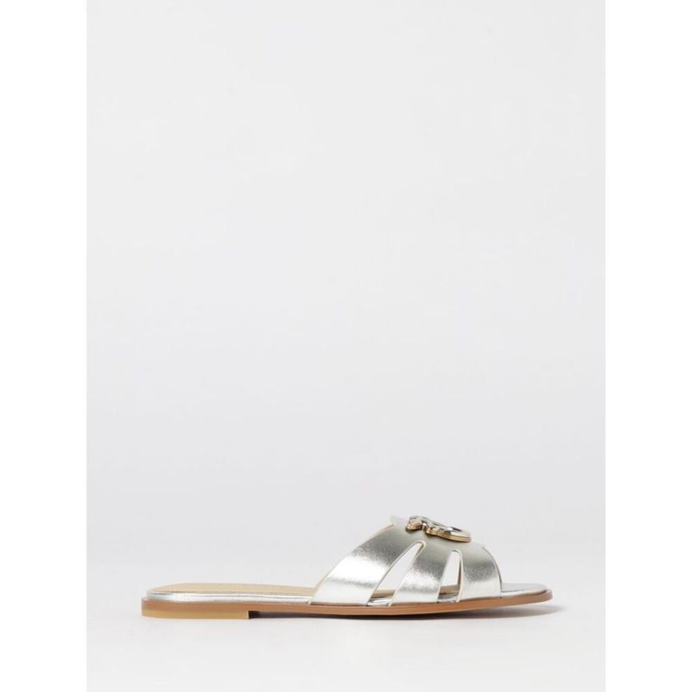Pinko Women Milly 04 Mules In Laminated Leather Pinko